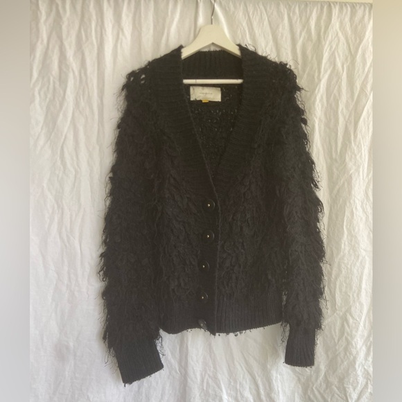 Anthropologie Leifsdottir Black Wool Alpaca Mohair Blend Sweater Size Small - Picture 3 of 15